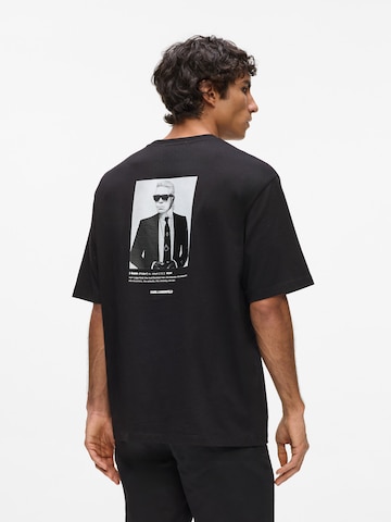 Karl Lagerfeld Μπλουζάκι 'Portrait' σε μαύρο: μπροστά