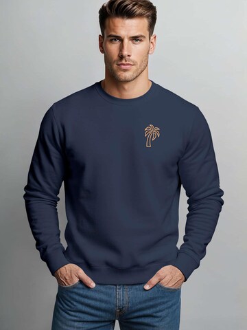 Neverless Sweatshirt 'Palm Lineart Logo'‌ in Blau
