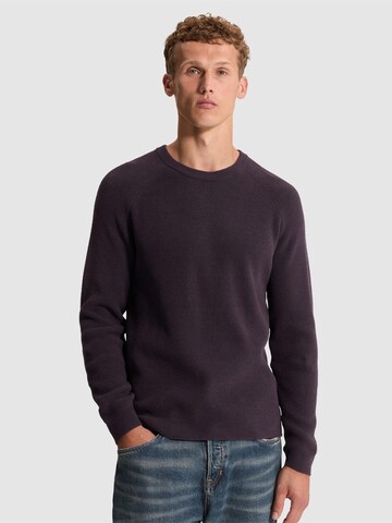 CAST IRON - Jersey 'Pullover with two-tone rib texture and raglan sleeves' en lila: frente