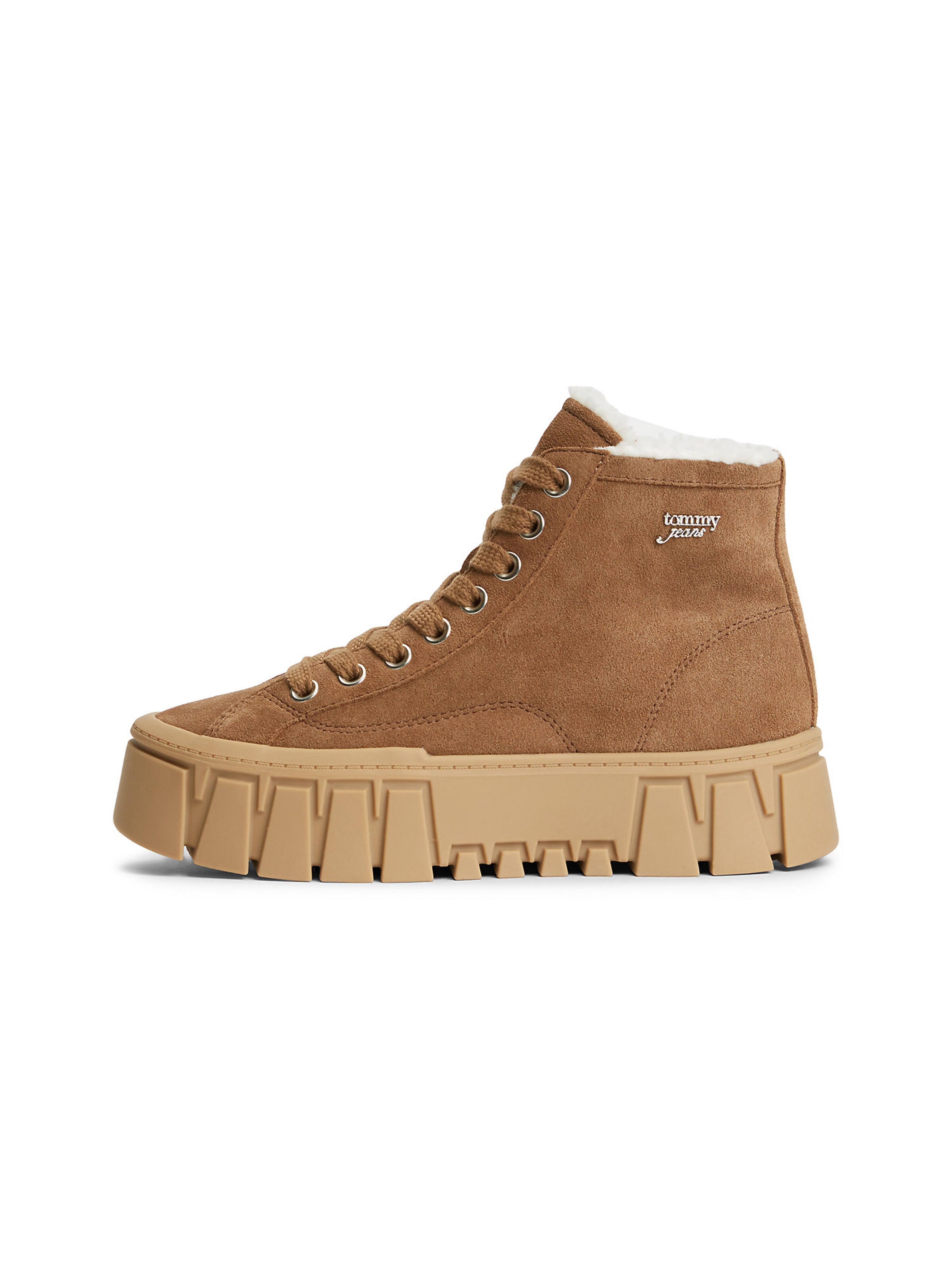 Tommy Jeans Lace-up bootie in Brown: front