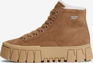 Tommy Jeans Lace-up bootie in Brown: front
