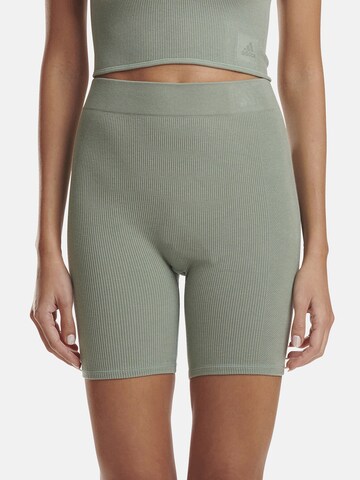 ADIDAS SPORTSWEAR Skinny Workout Pants ' Lounge Short ' in Grey: front