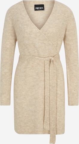 Robes en maille 'ELLEN' Pieces Petite en beige : devant