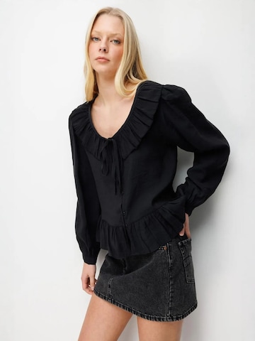Camicia da donna 'Blusen' di MixRay in marrone: frontale