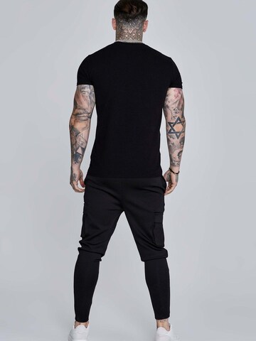 SikSilk Slimfit Sportbroek 'Essentials Poly' in Zwart