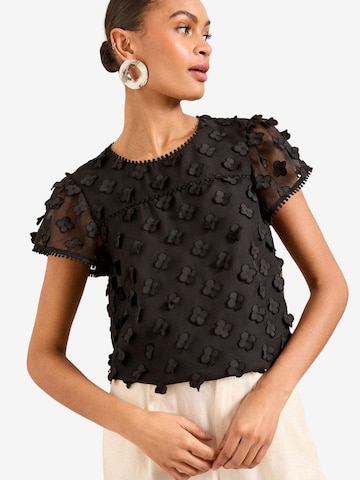 love & roses Bluse in Schwarz: Vorderseite