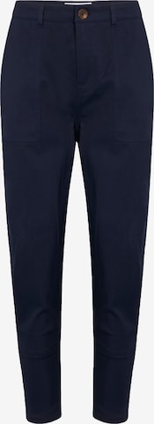 KnowledgeCotton Apparel Szabványos Chino nadrág ' Willow slim chino ' - kék: elől