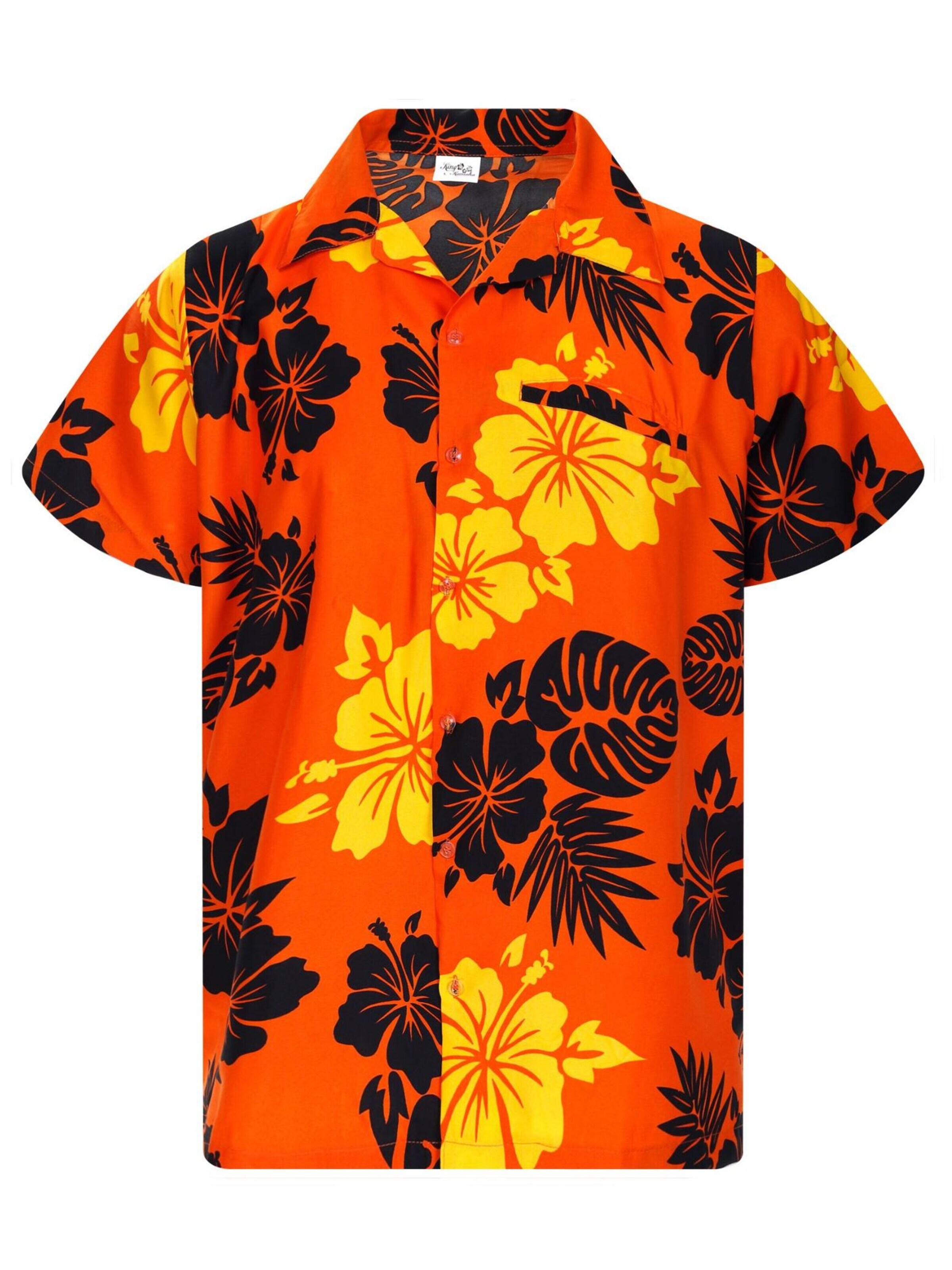 Maglietta 'Mono Hibiscus' di King Kameha in arancione: frontale