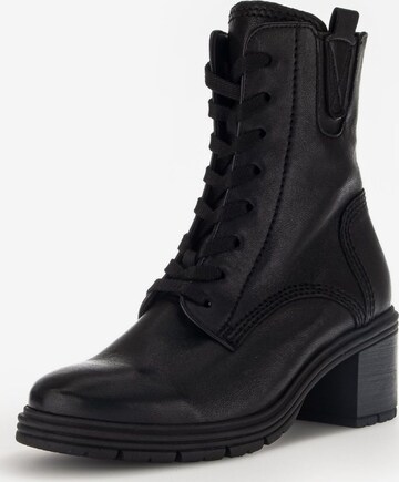 GABOR Lace-Up Ankle Boots in Black: front