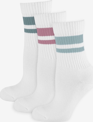 Chaussettes ' Frotteesohle ' Nur Die en blanc : devant