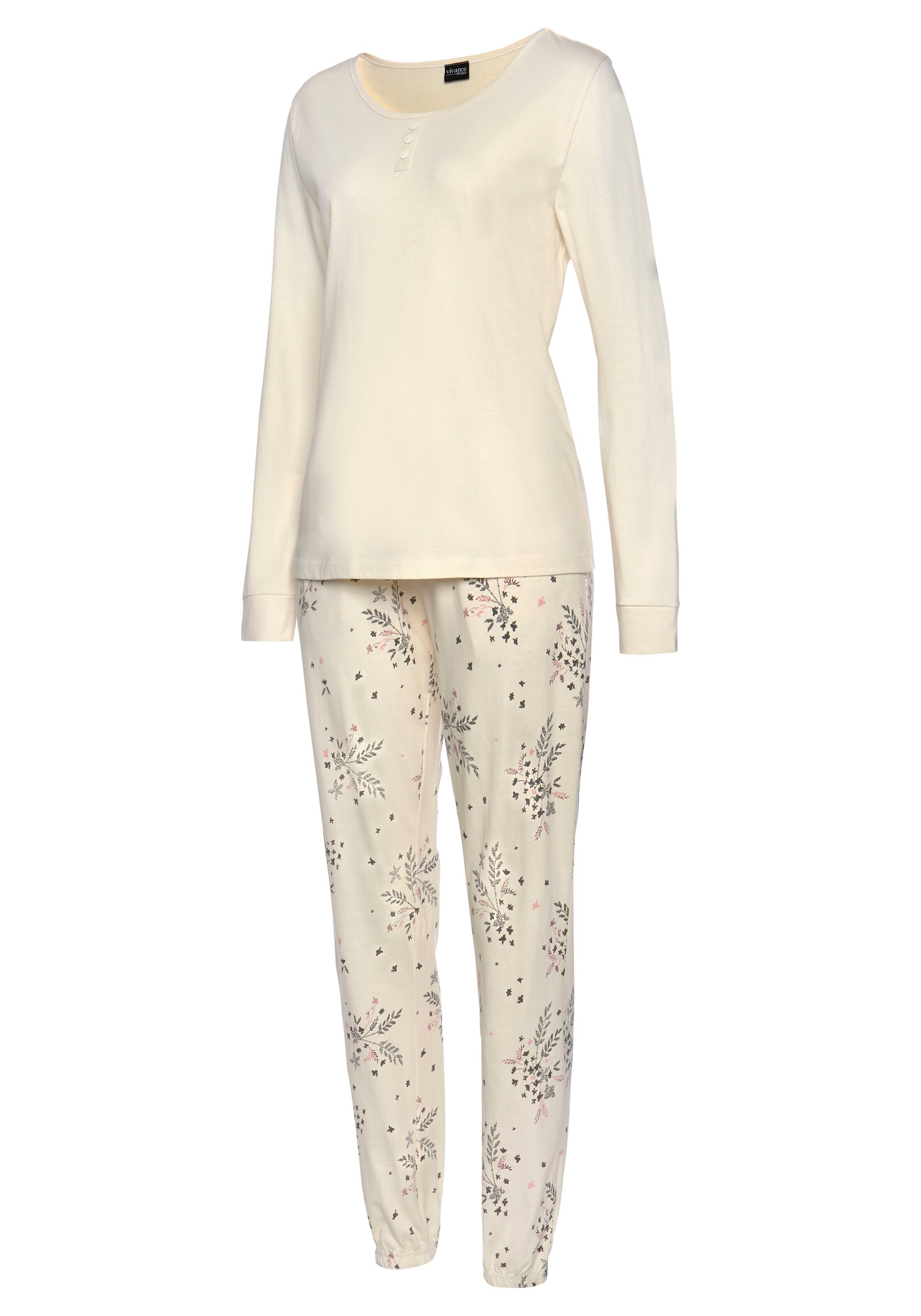 VIVANCE Piżama w kolorze beżowy