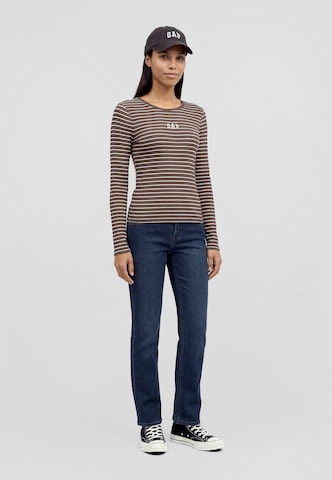 Gap Petite Shirt in Brown: front