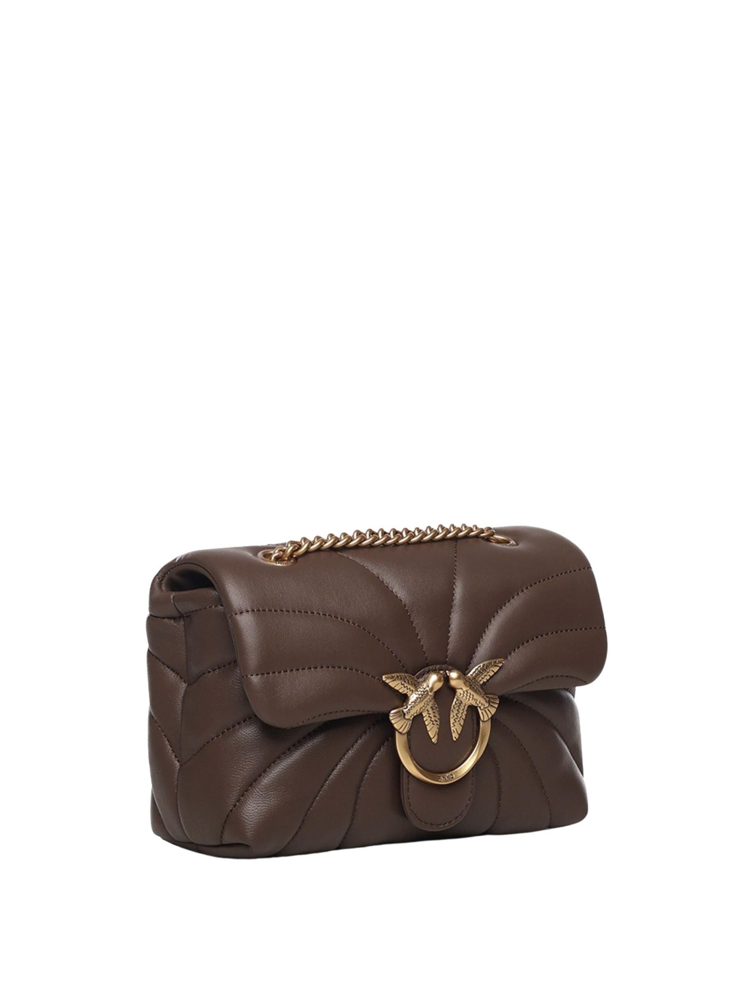 PINKO Skuldertaske 'Pinko Sac Rabat Love Puff Mini Cl Sheep Nappa Marron A1EXL74Q' i brun