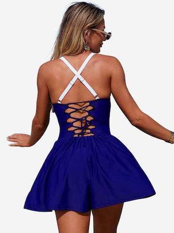 Magicshe Bustier Badeanzug 'Badeanzug mit Taschen'‌‌‌‌‌ in Blau