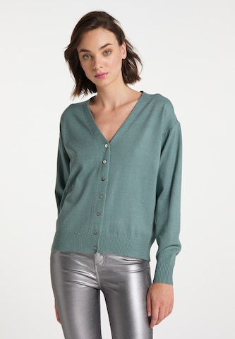 myMo at night Knit Cardigan in Green: front