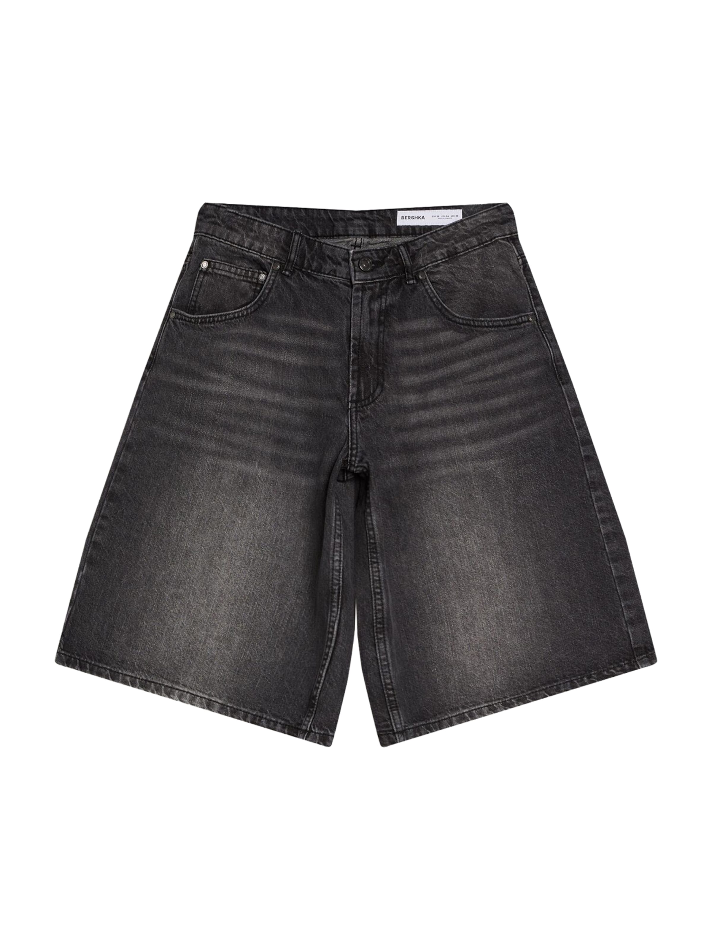 BershkaBaggy Traperice - crna boja: prednji dio