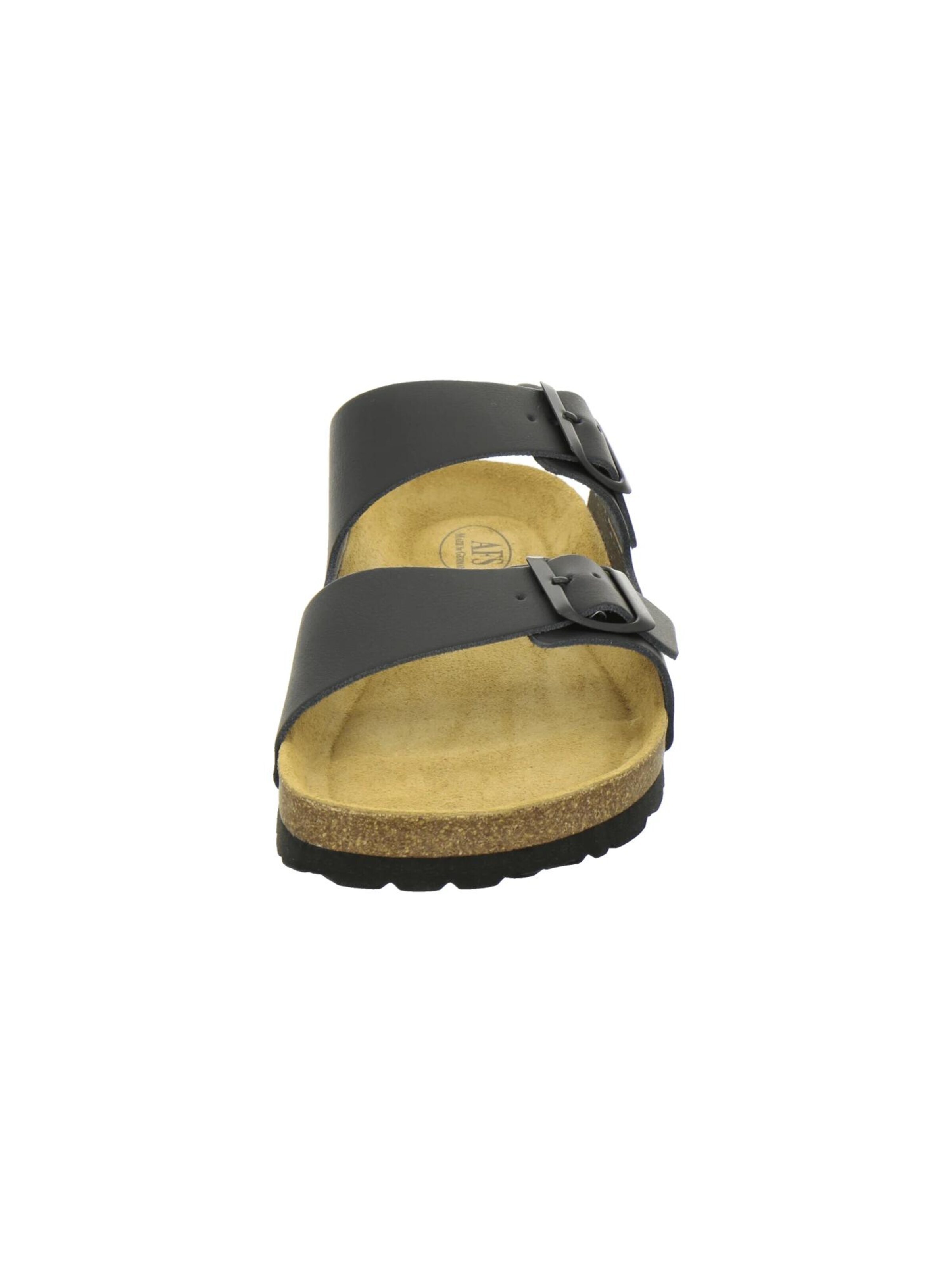 Mule 'Pantoletten Herren Zweischnaller schwarz Glattleder' AFS-Schuhe en noir