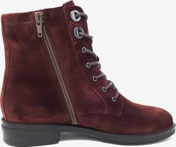 Hartjes Lace-Up Ankle Boots in Red