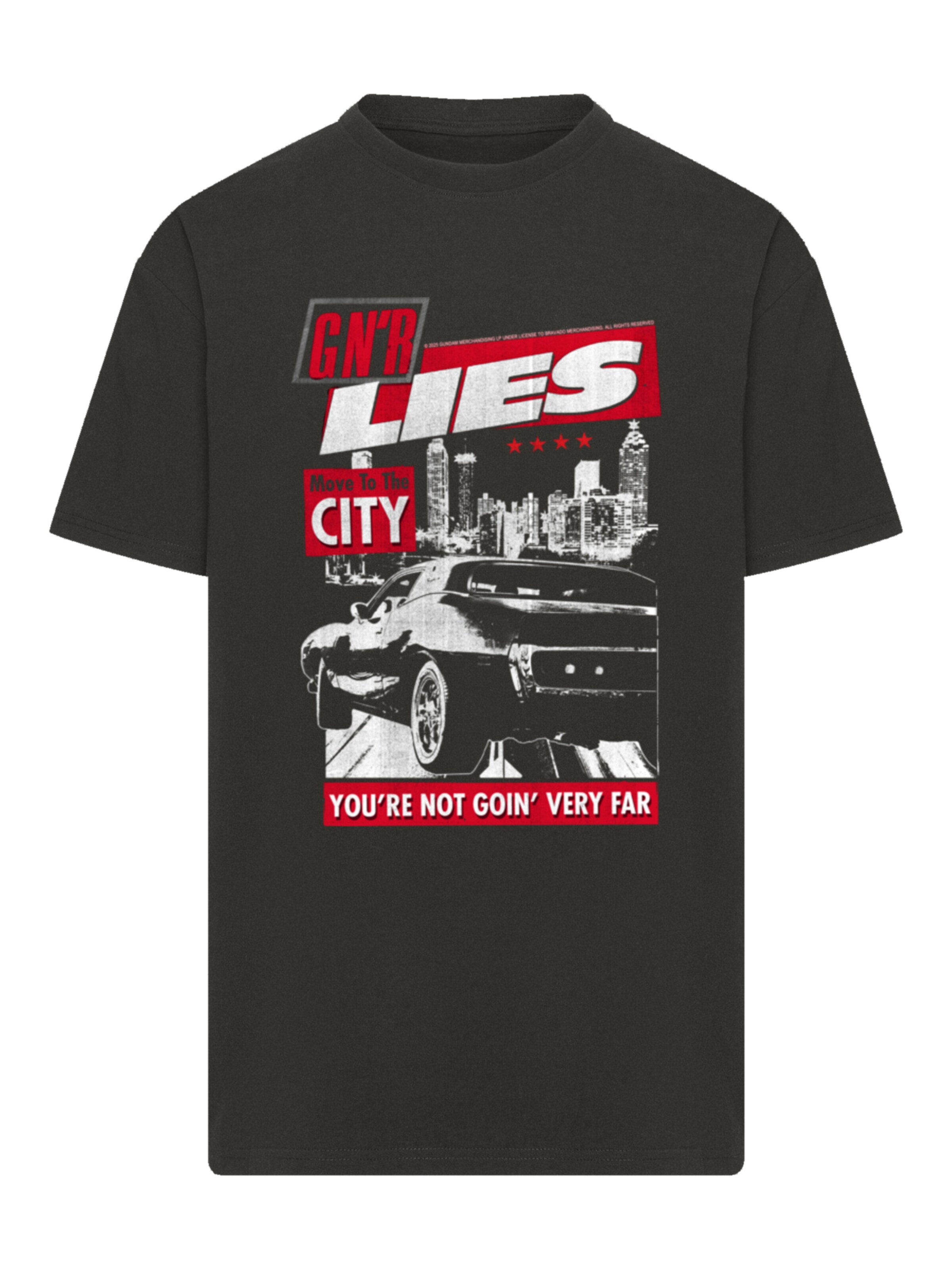 F4NT4STIC Shirt 'Guns N' Roses Lies City Rock Music' in Black: front