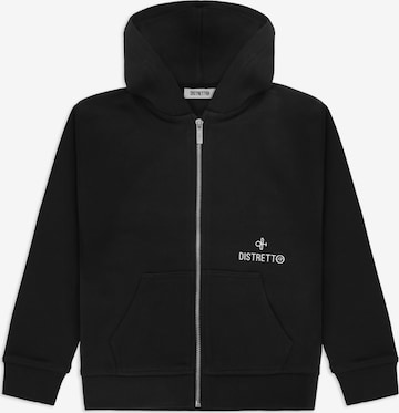 Distretto12 Zip-Up Hoodie 'LISBONA' in Black: front