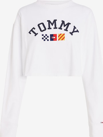 balts Tommy Jeans T-Krekls: no priekšpuses