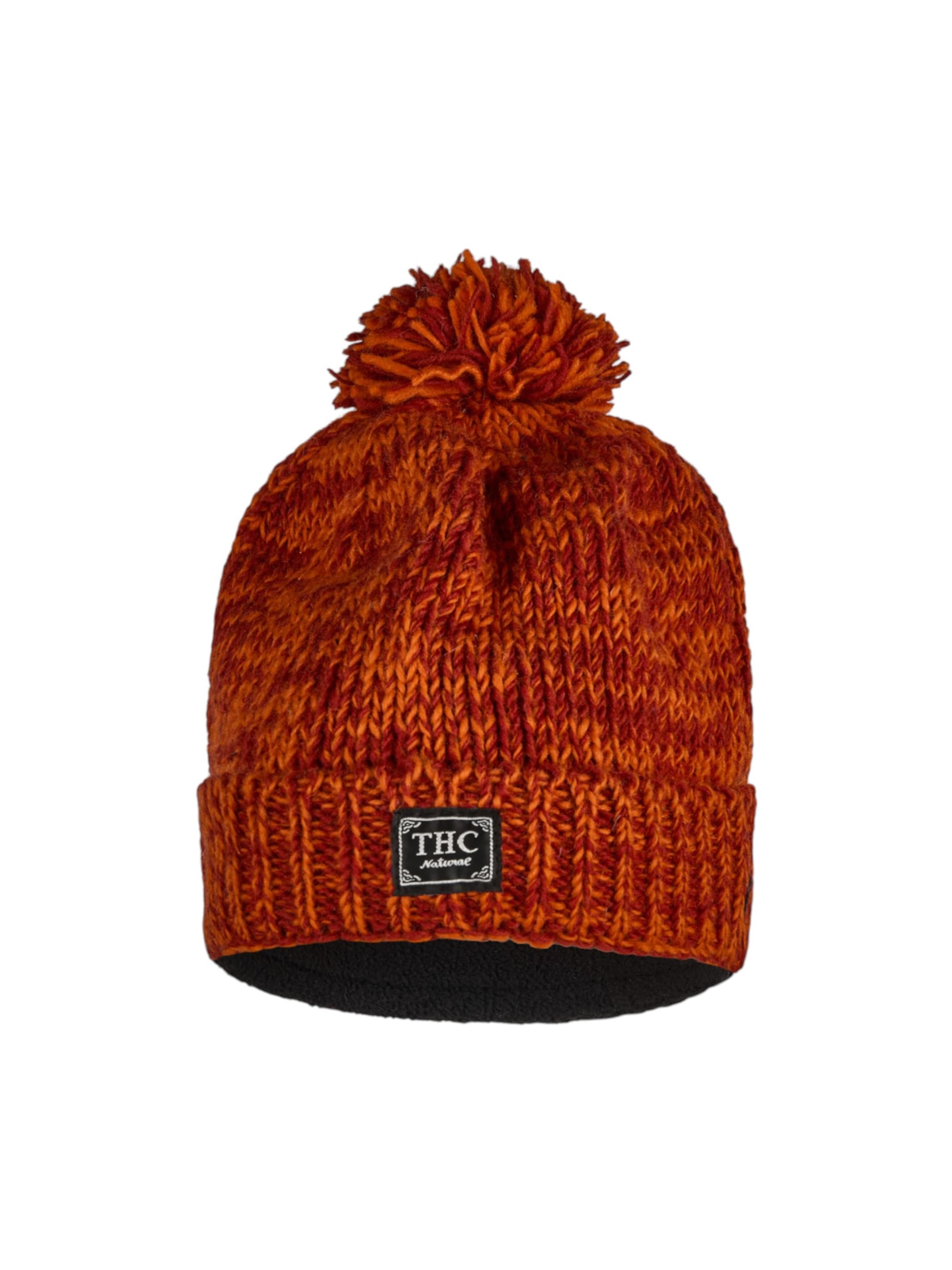 THC Natural Line Beanie 'THC 719' in Orange: front
