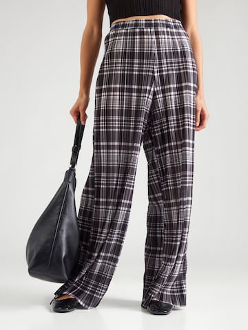 OBJECT Loose fit Trousers 'OBJCHIE' in Black: front