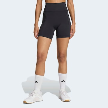 ADIDAS PERFORMANCE Skinny Workout Pants 'Performance' in Black: front