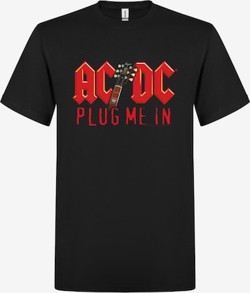 T-Shirt 'Plug Me In Angus Young' AC/DC en noir : devant