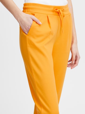 ICHI Liibuv Voltidega püksid 'KATE', värv kollane