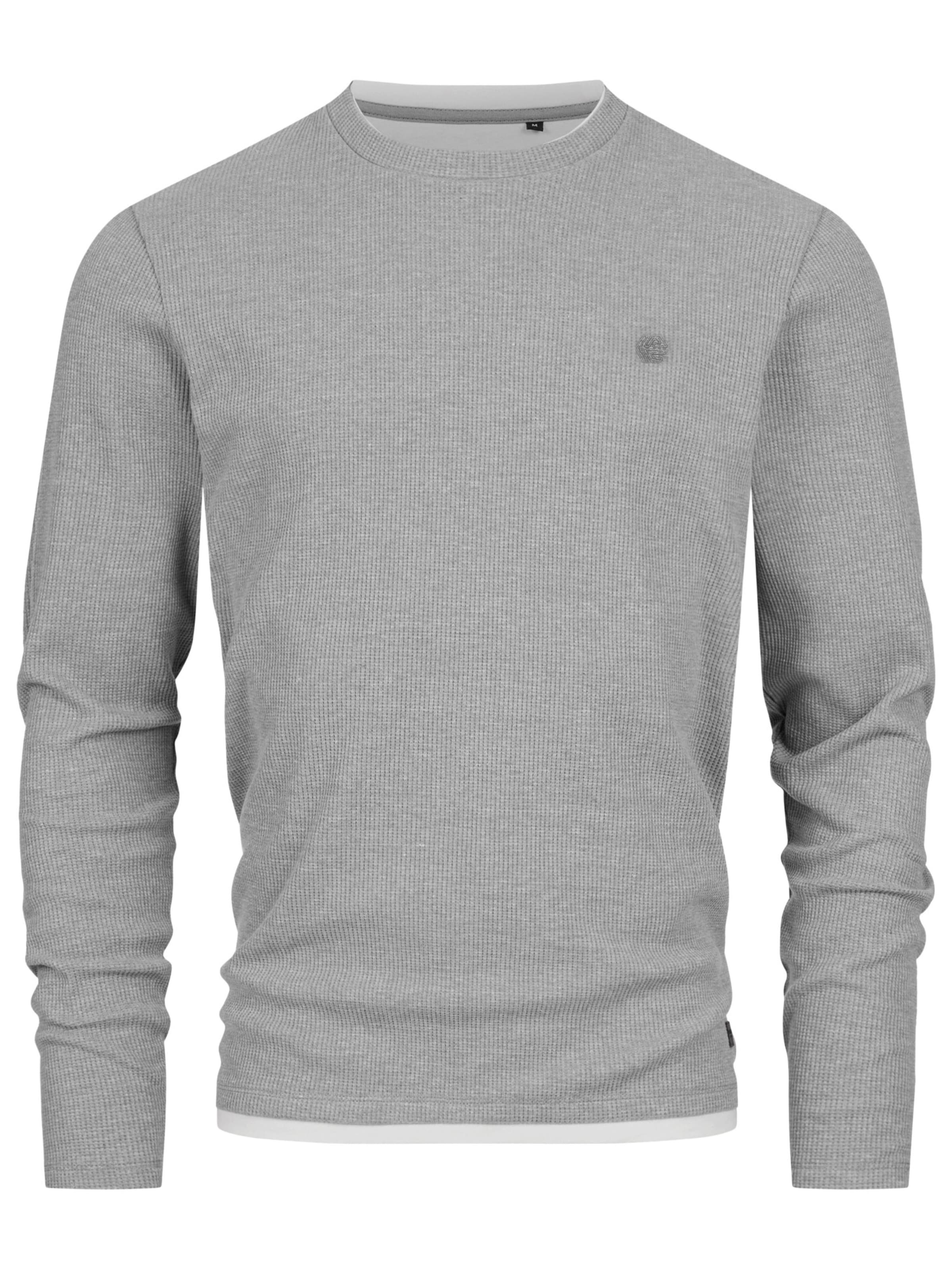 INDICODE JEANS Shirt 'Valwald' in Grijs: voorkant