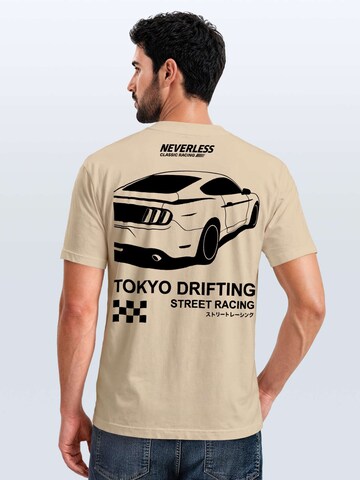 Neverless Shirt 'Tokyo Drifting'‌‌‌‌‌‌‌‌ in Beige