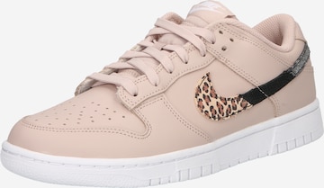 Baskets basses 'DUNK' Nike Sportswear en beige : devant