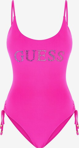 GUESS Bralette Swimsuit in Pink: front