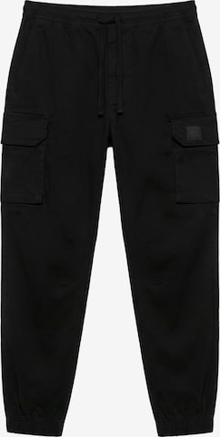 Tapered Pantaloni cu buzunare de la Pull&Bear pe negru: față