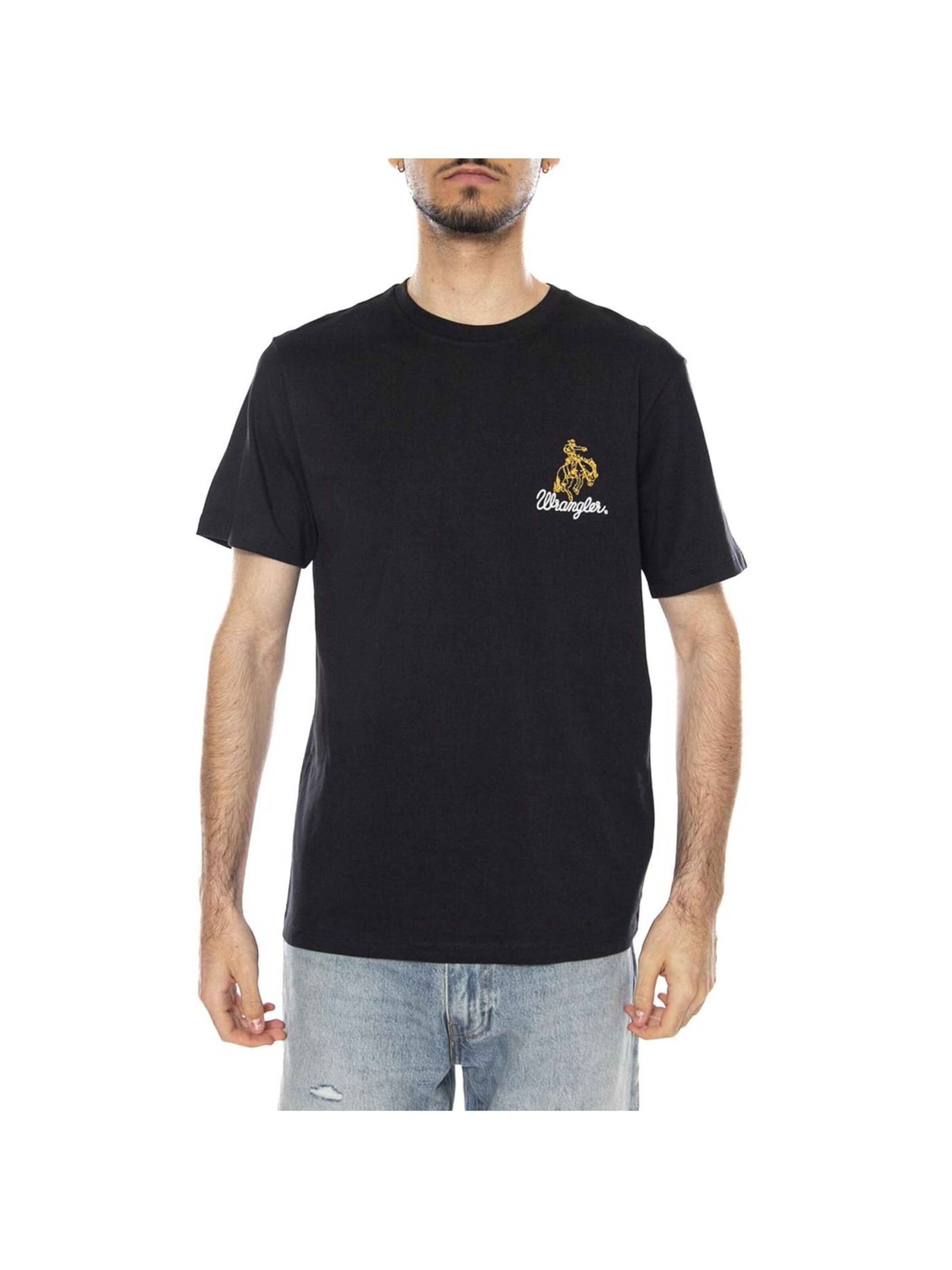 T-Shirt 'EMBROIDERY TEE BLACK' WRANGLER en noir : devant