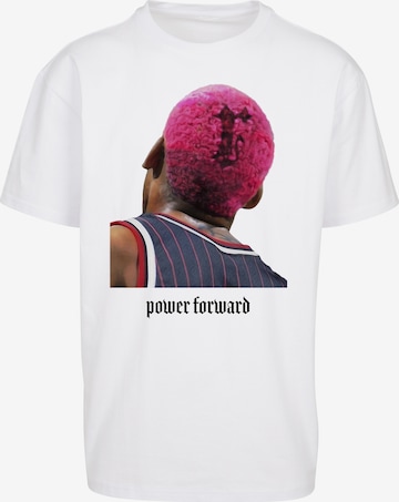 MT Upscale T-Shirt 'Power Forward' in Weiß: predná strana