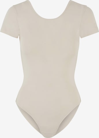 Urban Classics Shirt Bodysuit in Beige: front