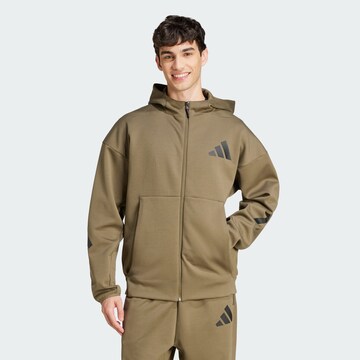 ADIDAS SPORTSWEAR Athletic Zip-Up Hoodie 'Z.N.E.' in Green