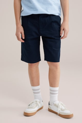 WE Fashion Loose fit Trousers in Blue: front