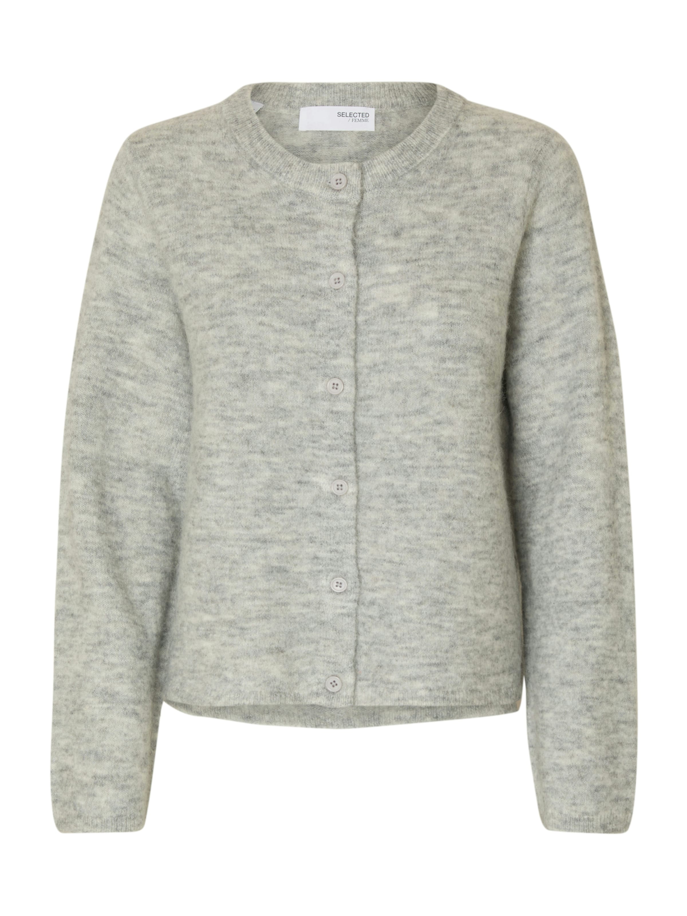 SELECTED Knit Cardigan 'SLFLulu' in Grey: front