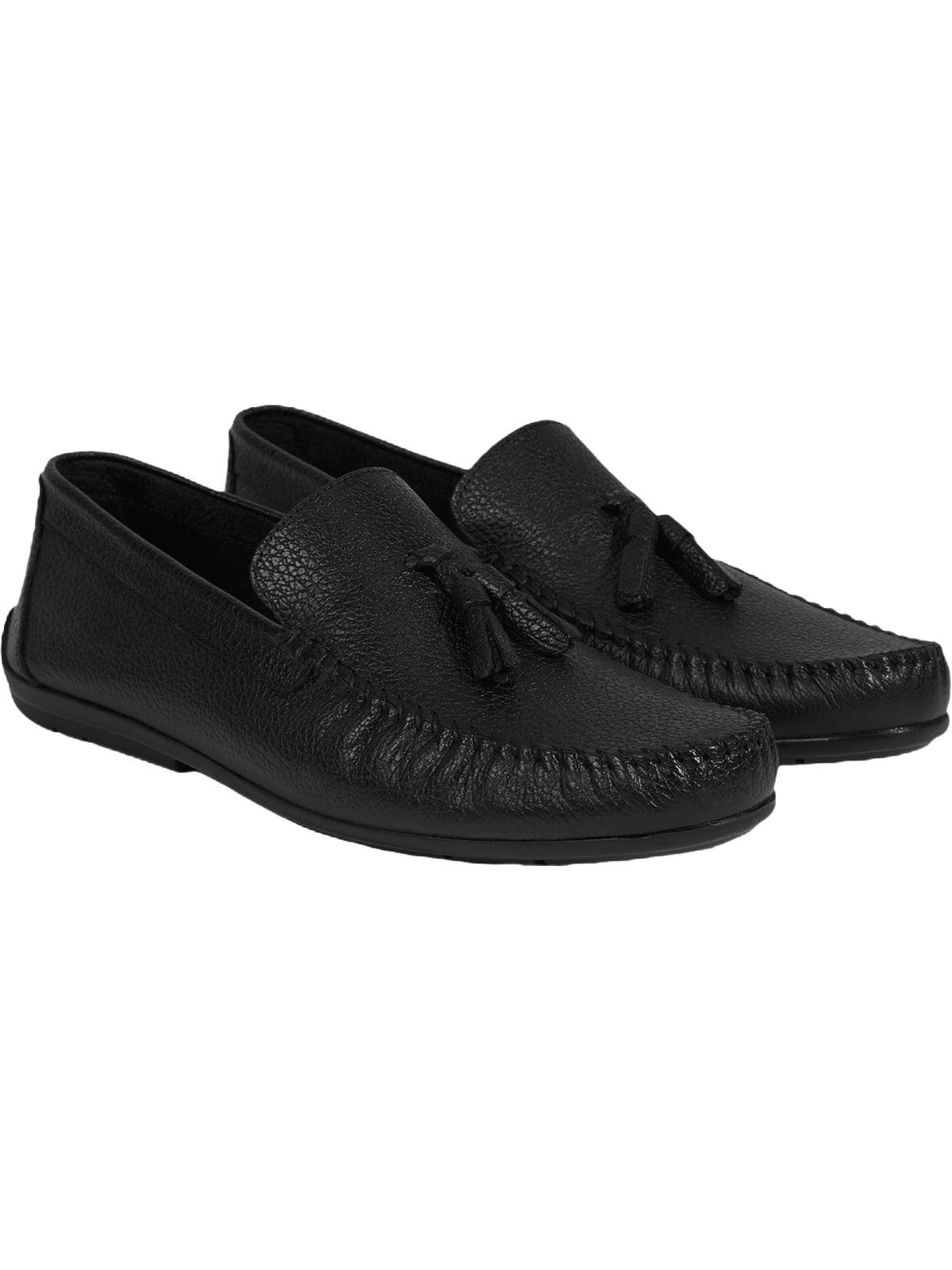 Desa Moccasins 'Slip-Ons' in Black: front