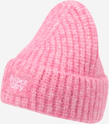 rožinė Superdry Megzta kepurė: priekis