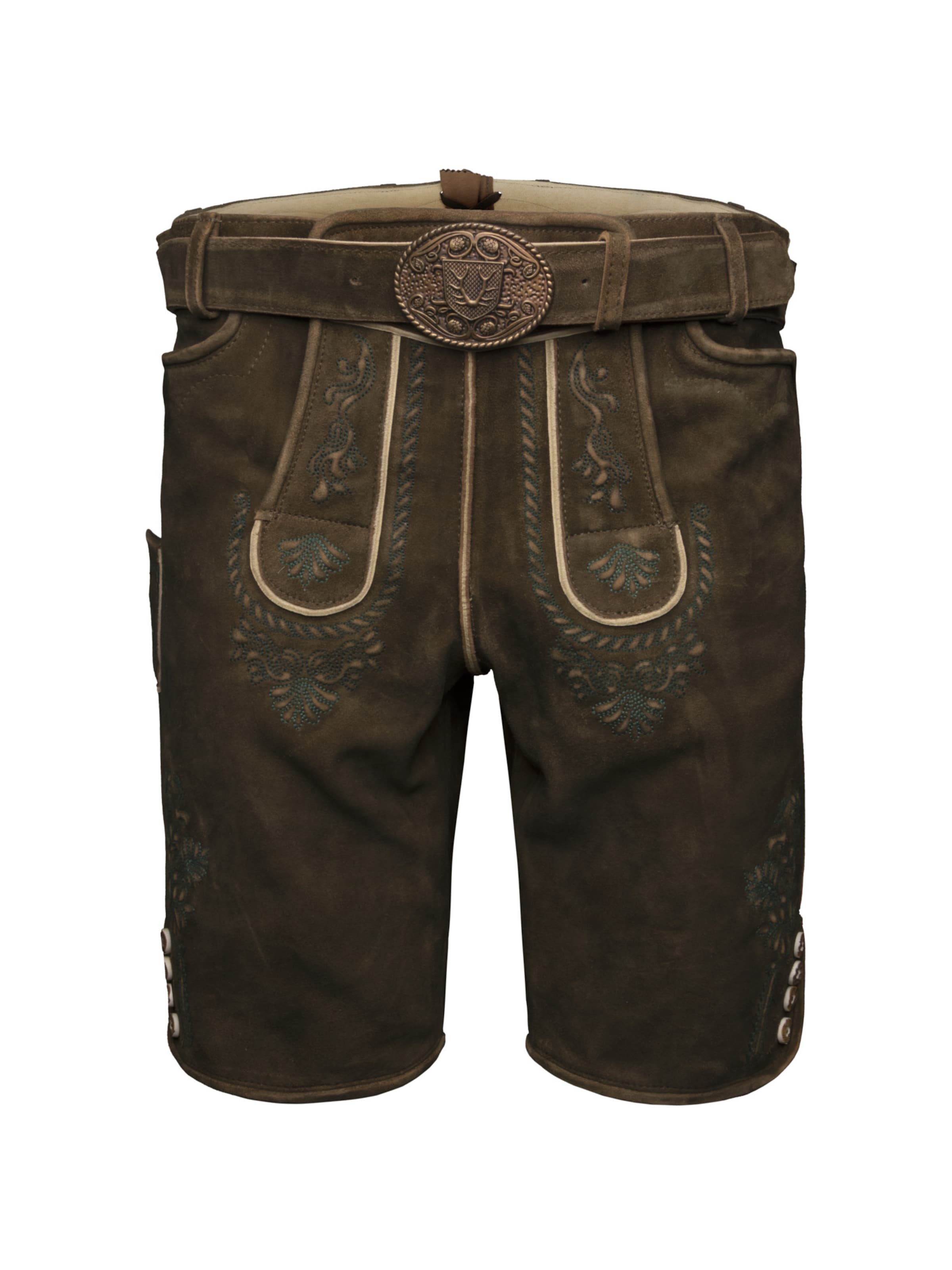 Krüger Buam Regular Klederdracht broek 'Cailan' in Bruin: voorkant