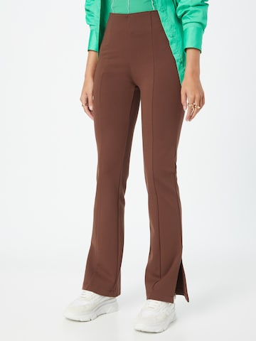 Abercrombie & Fitch Flared Broek in Bruin: voorkant