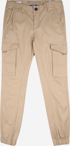 Effilé Pantalon 'Paul Flake' Jack & Jones Junior en beige : devant