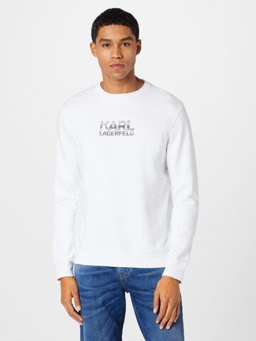 Sweat-shirt Karl Lagerfeld en blanc : devant