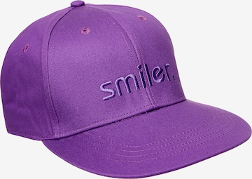 smiler. Snapback Cap mini-shine. in Lila: predná strana