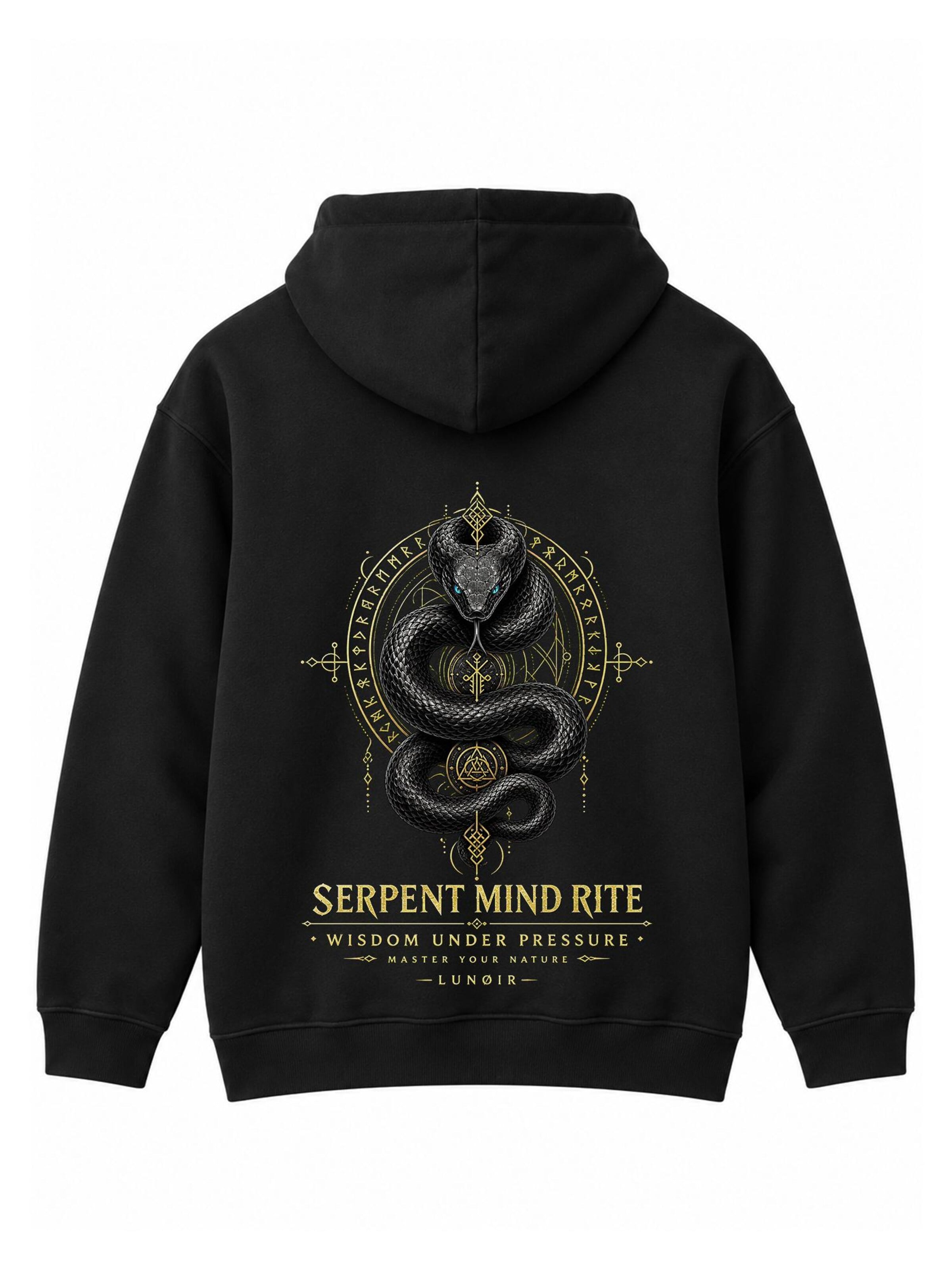 LUNØIR Studio Tréning póló 'Serpent Mind Rite' - fekete: elől