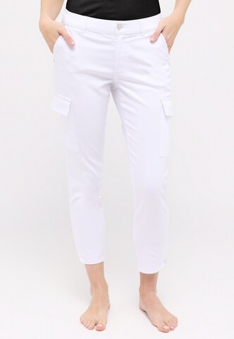 Angels Regular Cargojeans 'CICI CROP SLIT' in Wit: voorkant